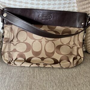 Coach Brown and Tan Shoulder Bag